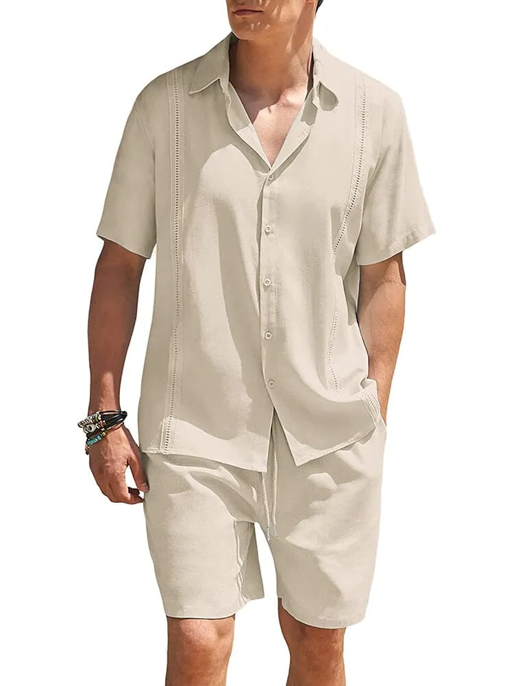 2 Piece Beach Guayabera Linen Set (US Only)