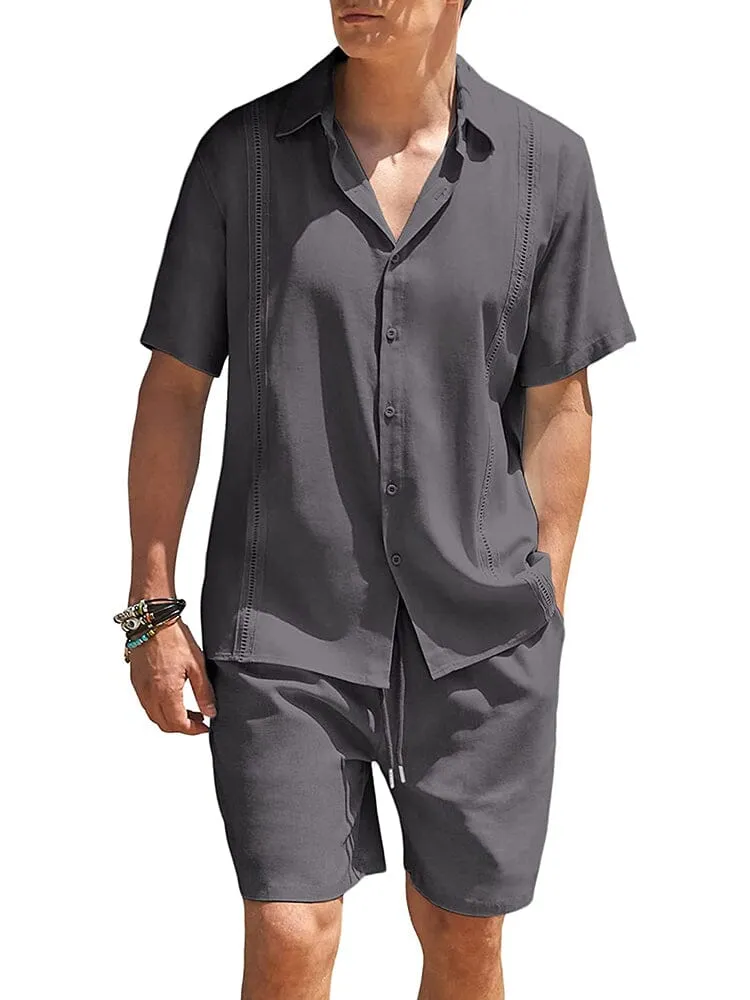 2 Piece Beach Guayabera Linen Set (US Only)