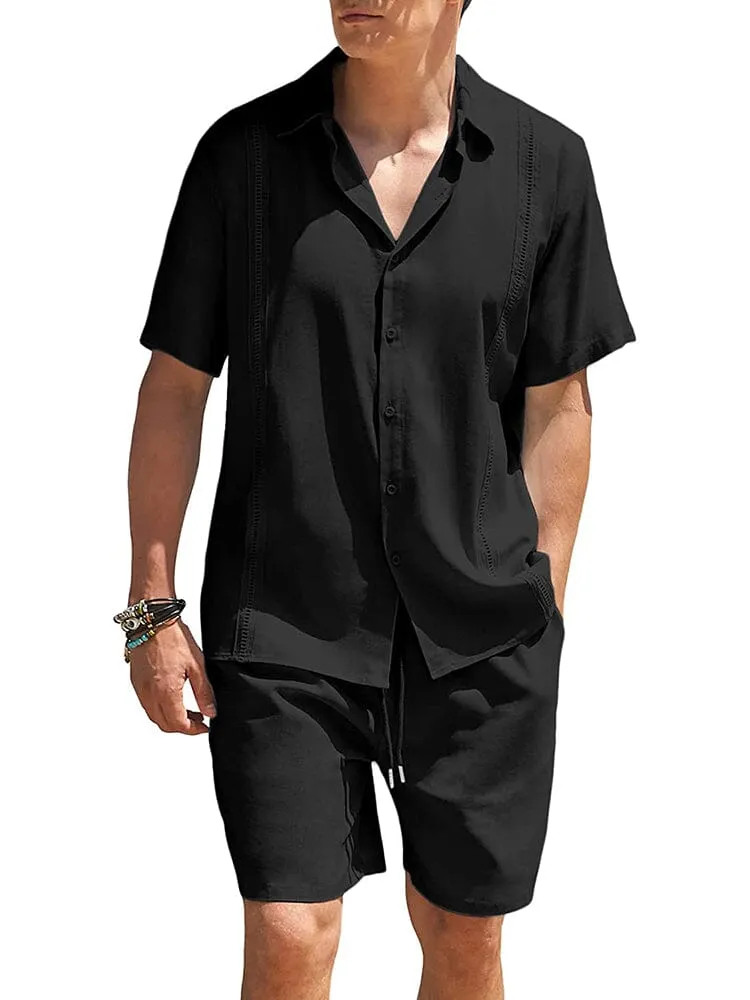 2 Piece Beach Guayabera Linen Set (US Only)