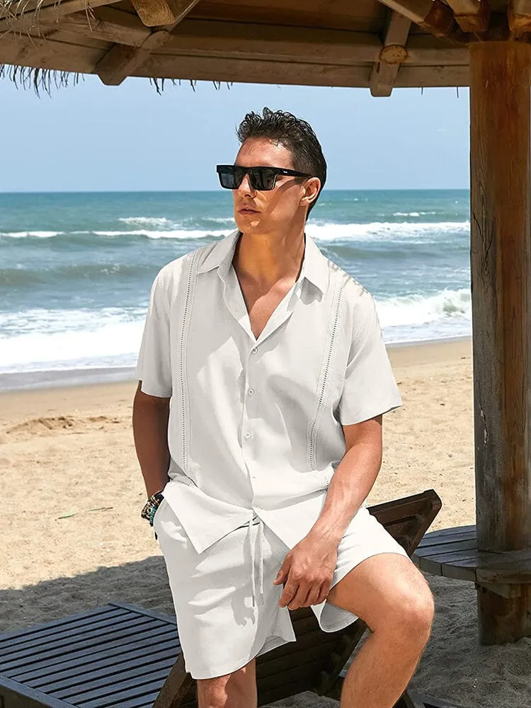 2 Piece Beach Guayabera Linen Set (US Only)