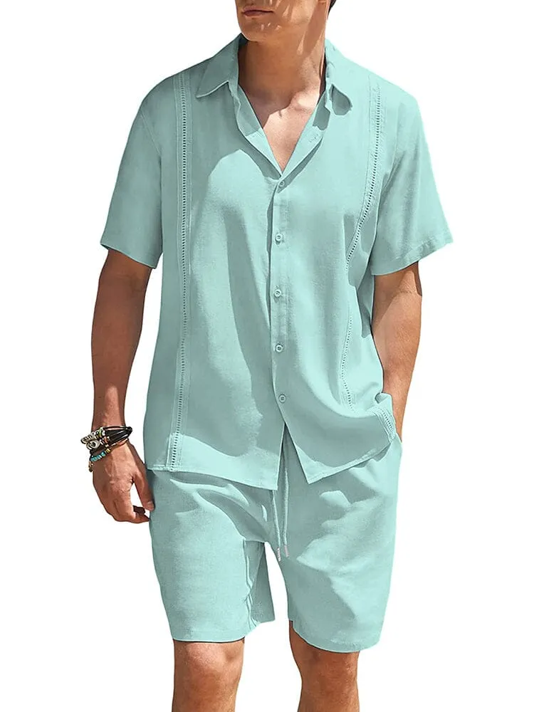 2 Piece Beach Guayabera Linen Set (US Only)