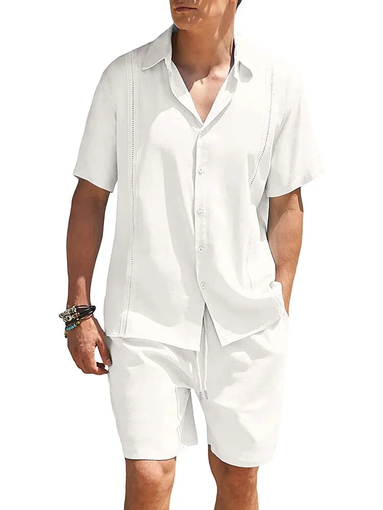 2 Piece Beach Guayabera Linen Set (US Only)