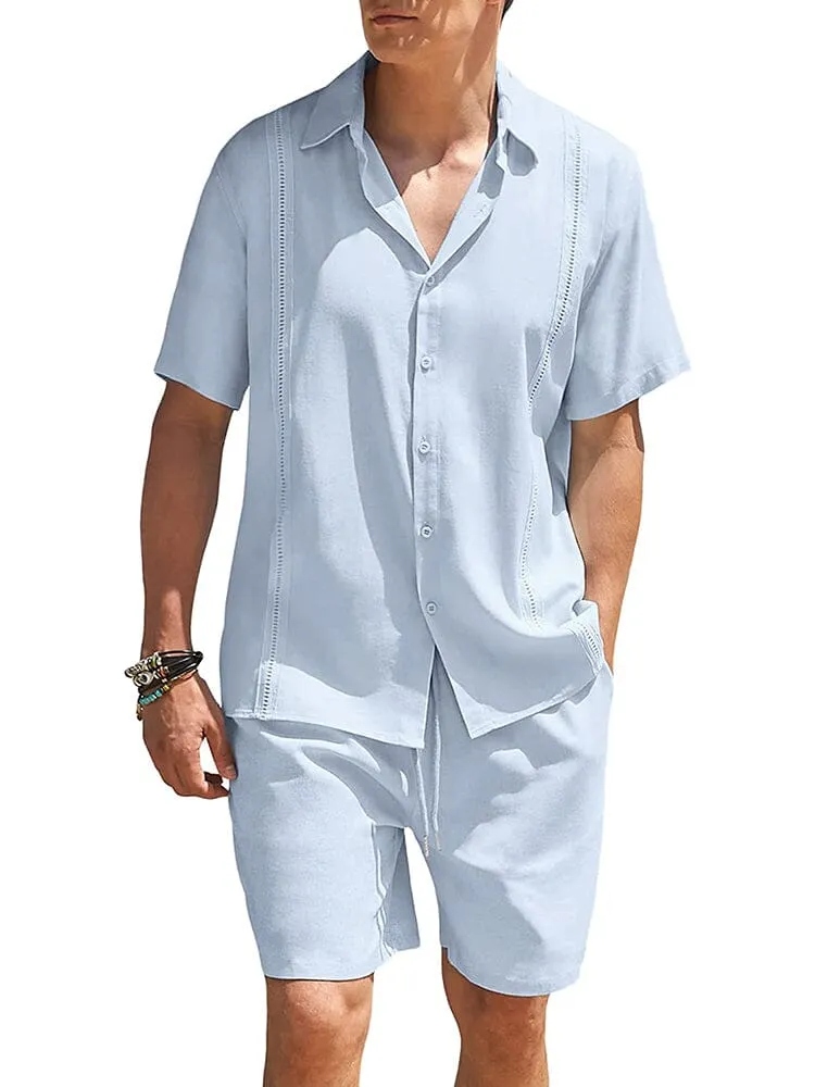 2 Piece Beach Guayabera Linen Set (US Only)