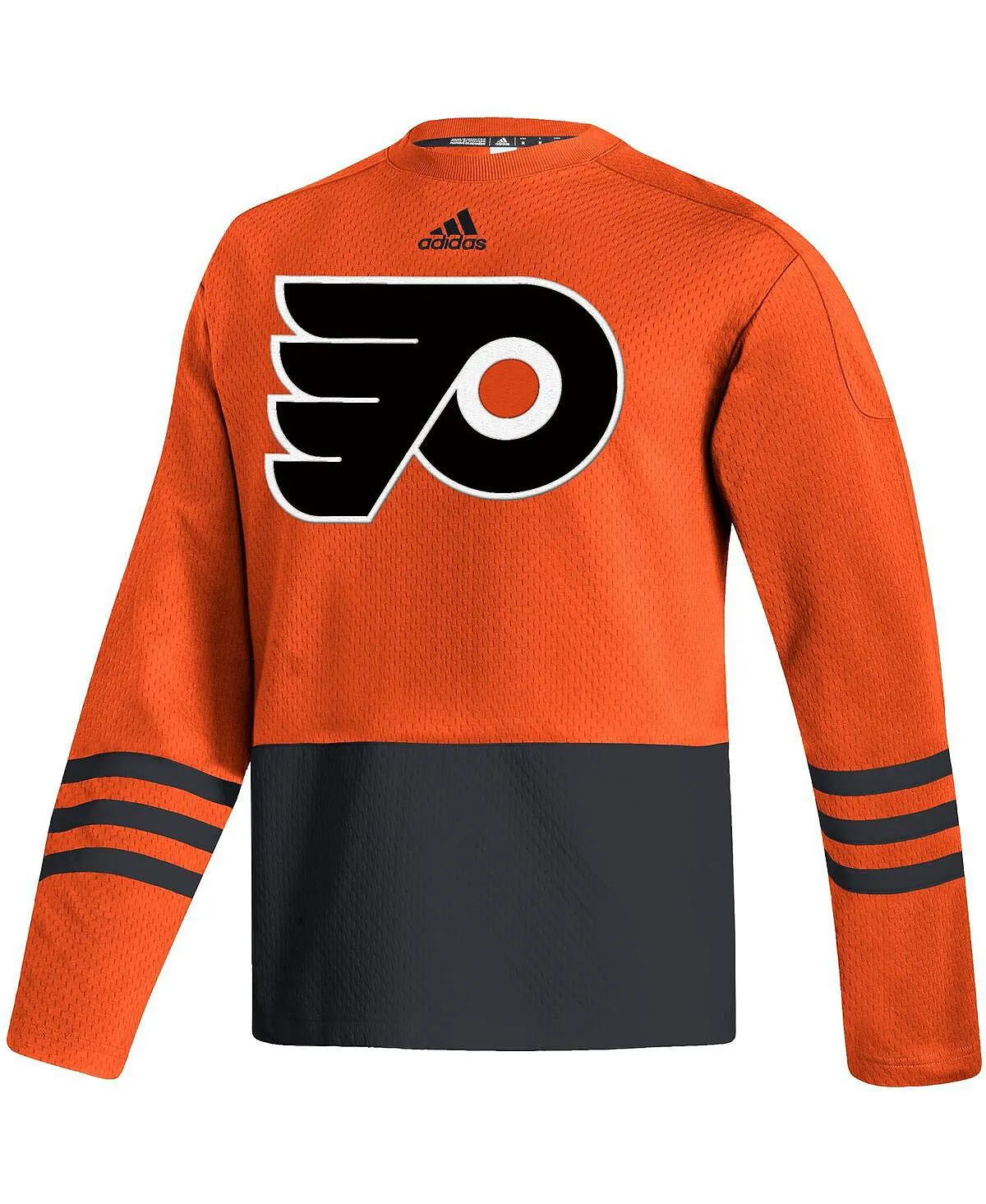 adidas philadelphia flyers aeroready mens orange logo sweater