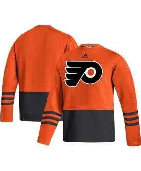 adidas philadelphia flyers aeroready mens orange logo sweater