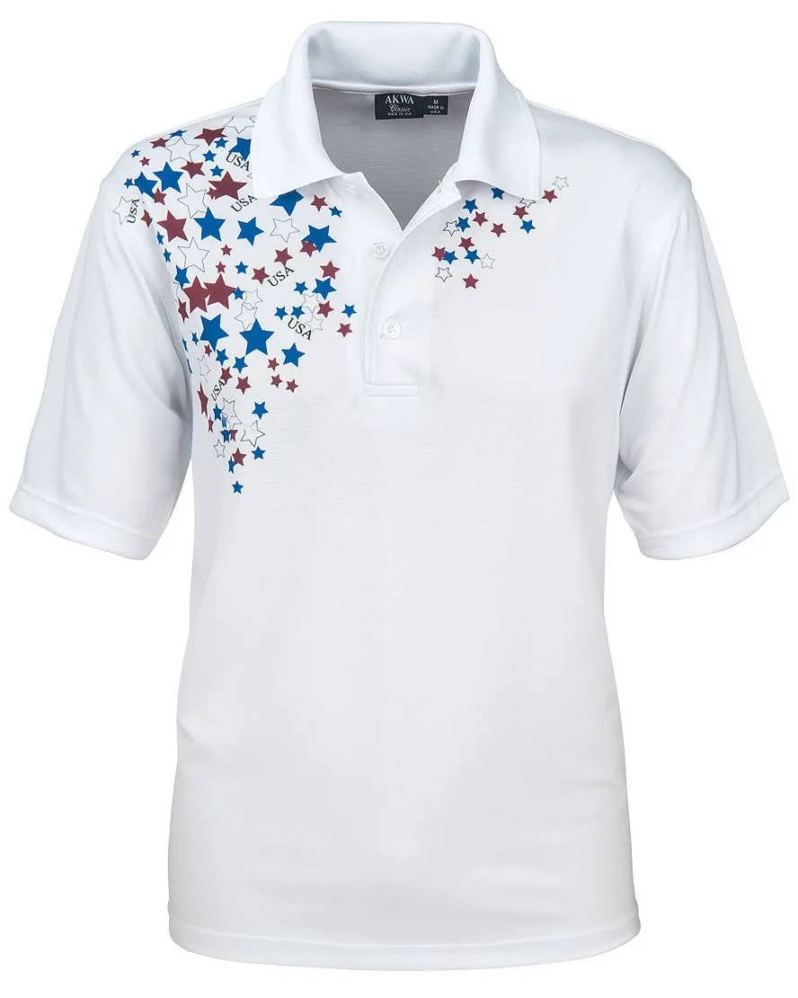 AKWA Men's Patriotic Polo (Poly Ottoman)