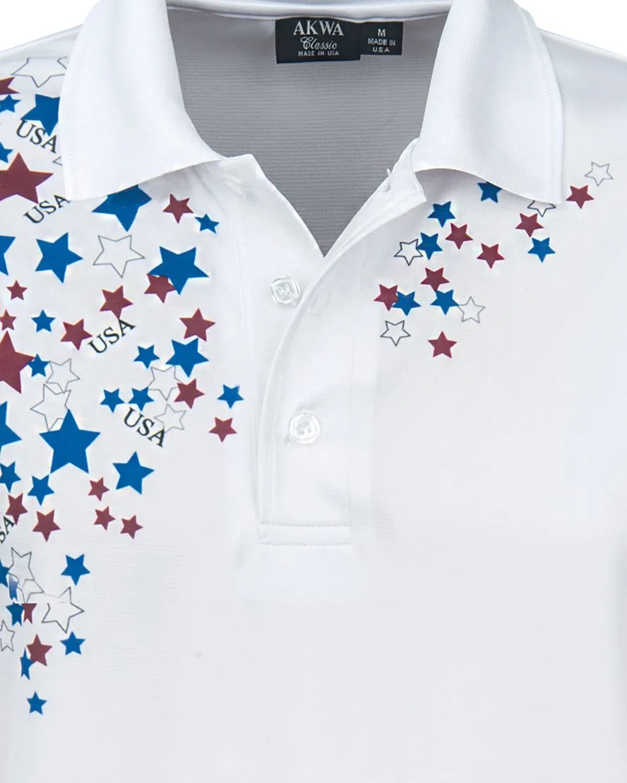 AKWA Men's Patriotic Polo (Poly Ottoman)