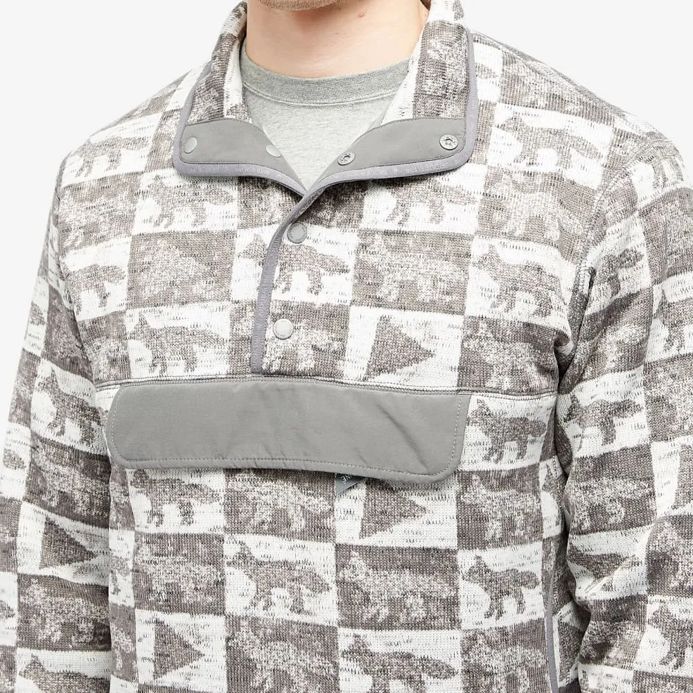 And Wander x Maison Kitsune Fox Plaid Fleece, Gray