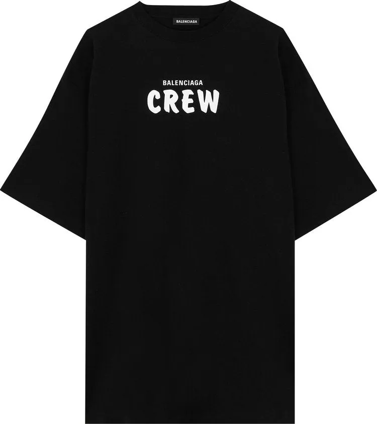 Balenciaga Crew Logo Tee 'Black/White', black