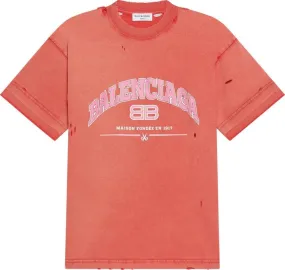 Balenciaga Medium Fit T-Shirt 'Cardi Red/Orange/White', Red