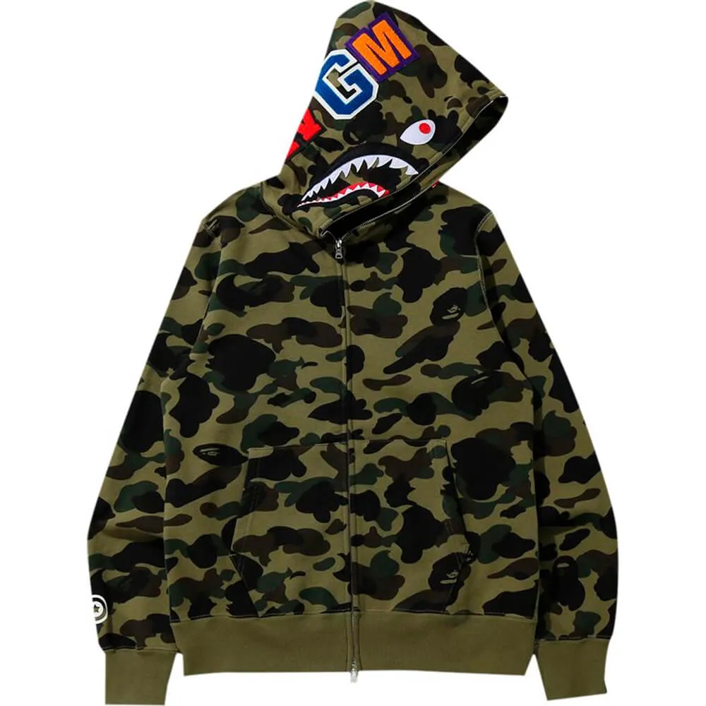 BAPE 1st Camo Shark Full Zip 'Green' Hoodie, Green