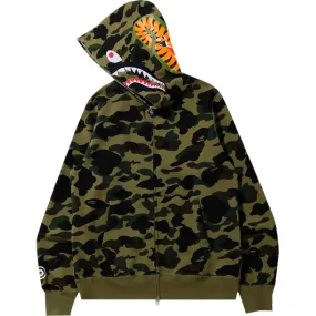 BAPE 1st Camo Shark Full Zip 'Green' Hoodie, Green