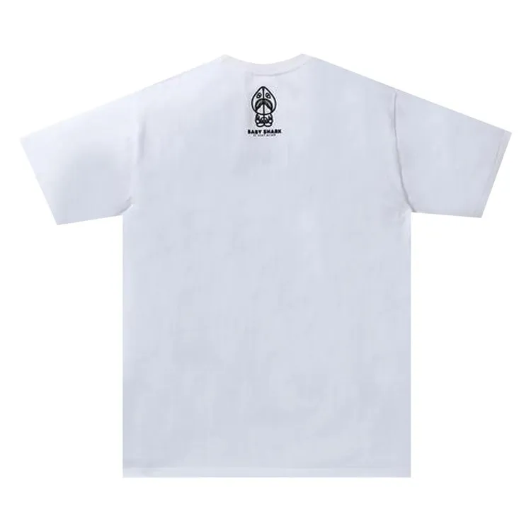 BAPE Baby Milo Shark College Tee 'White/Grey', white