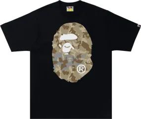 BAPE Sand Camo Big Ape Head Tee 'Black/Beige', black