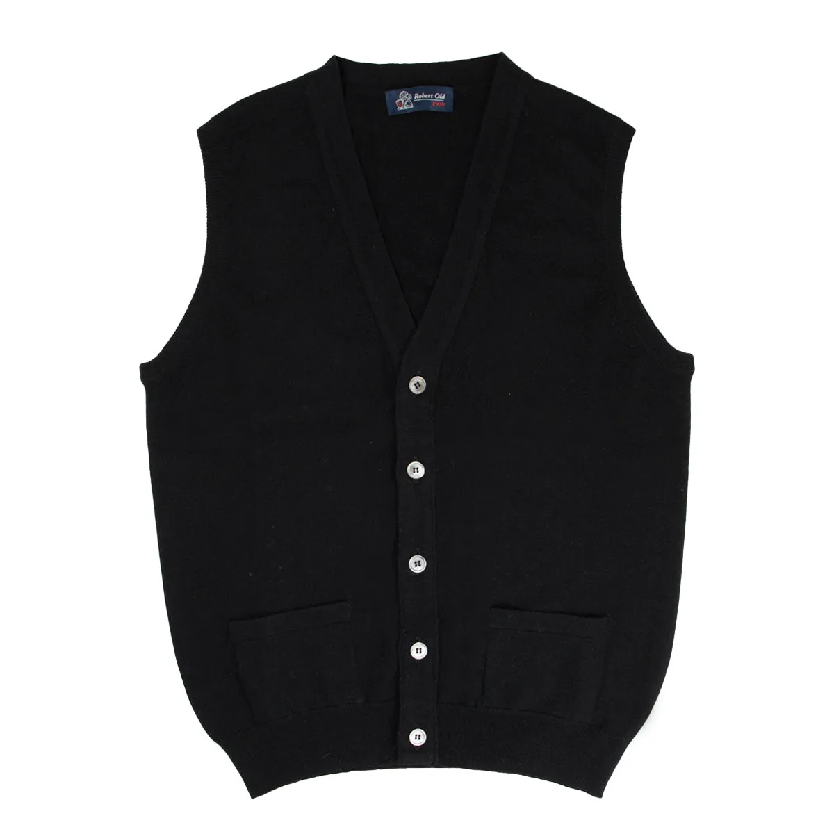 Black Beaulieu Cashmere Sleeveless Cardigan