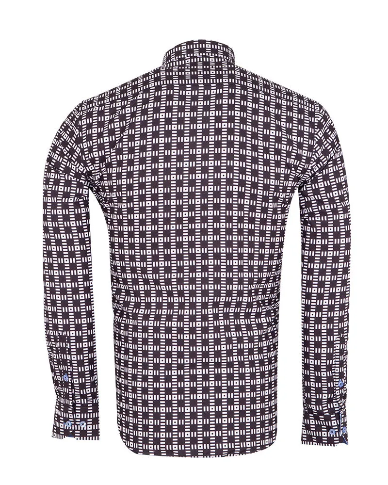 Black Dashed Line Check Print Shirt