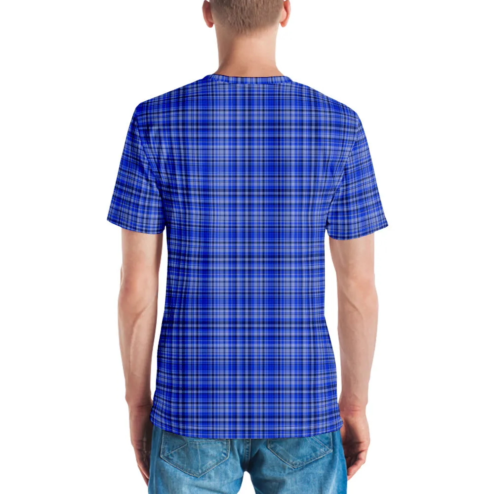 Blue Plaid Print Men's T-shirt, Tartan Scottish Printed Luxury Men Tees -Made in USA/EU/MX