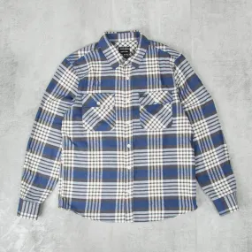 Brixton Bowery L/S Flannel Shirt - Pacific Blue / White Cap / Black