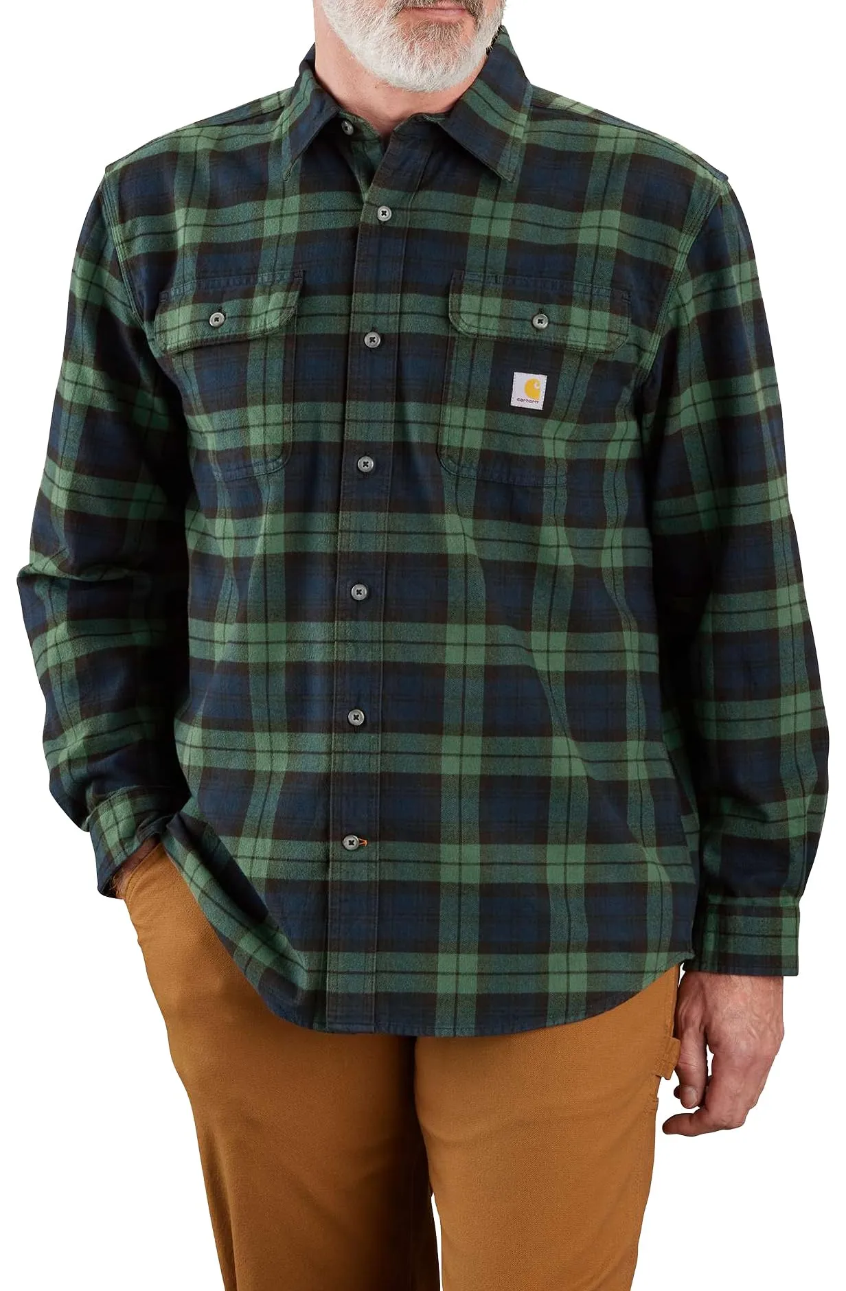 Carhartt 106356 Men's Loose Fit Heavyweight Flannel Long-Sleeve Plaid Shirt