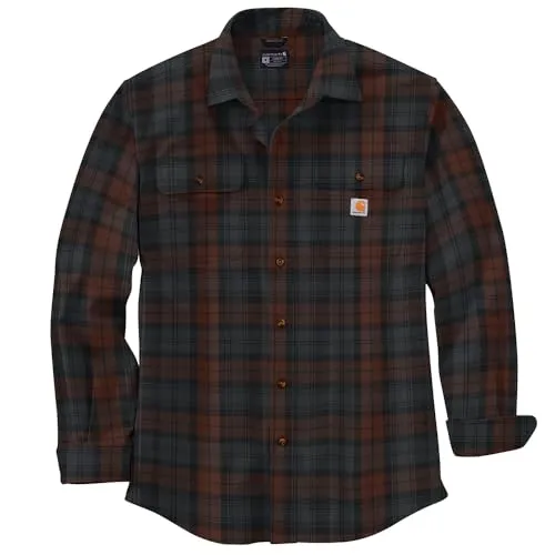 Carhartt 106356 Men's Loose Fit Heavyweight Flannel Long-Sleeve Plaid Shirt