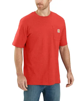 Carhartt K87 Workwear Pocket T-Shirt - Vibrant Fire Red Heather