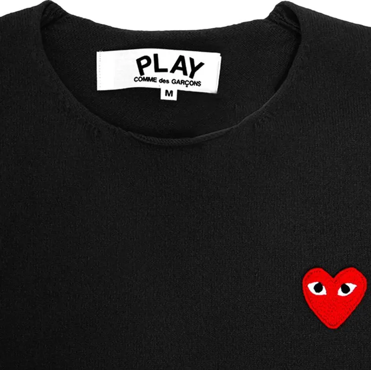 Comme des Garçons PLAY Red Heart Sweater 'Black', black