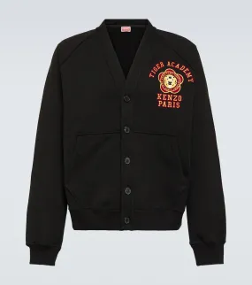 Cotton cardigan with Kenzo logo, black