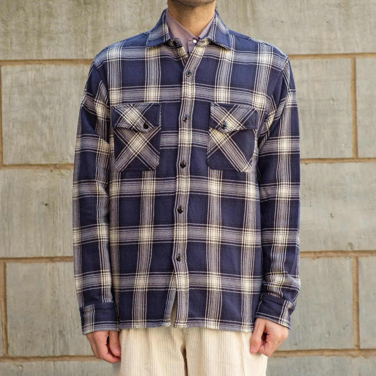 Crosscut Flannel in Midnight Plaid