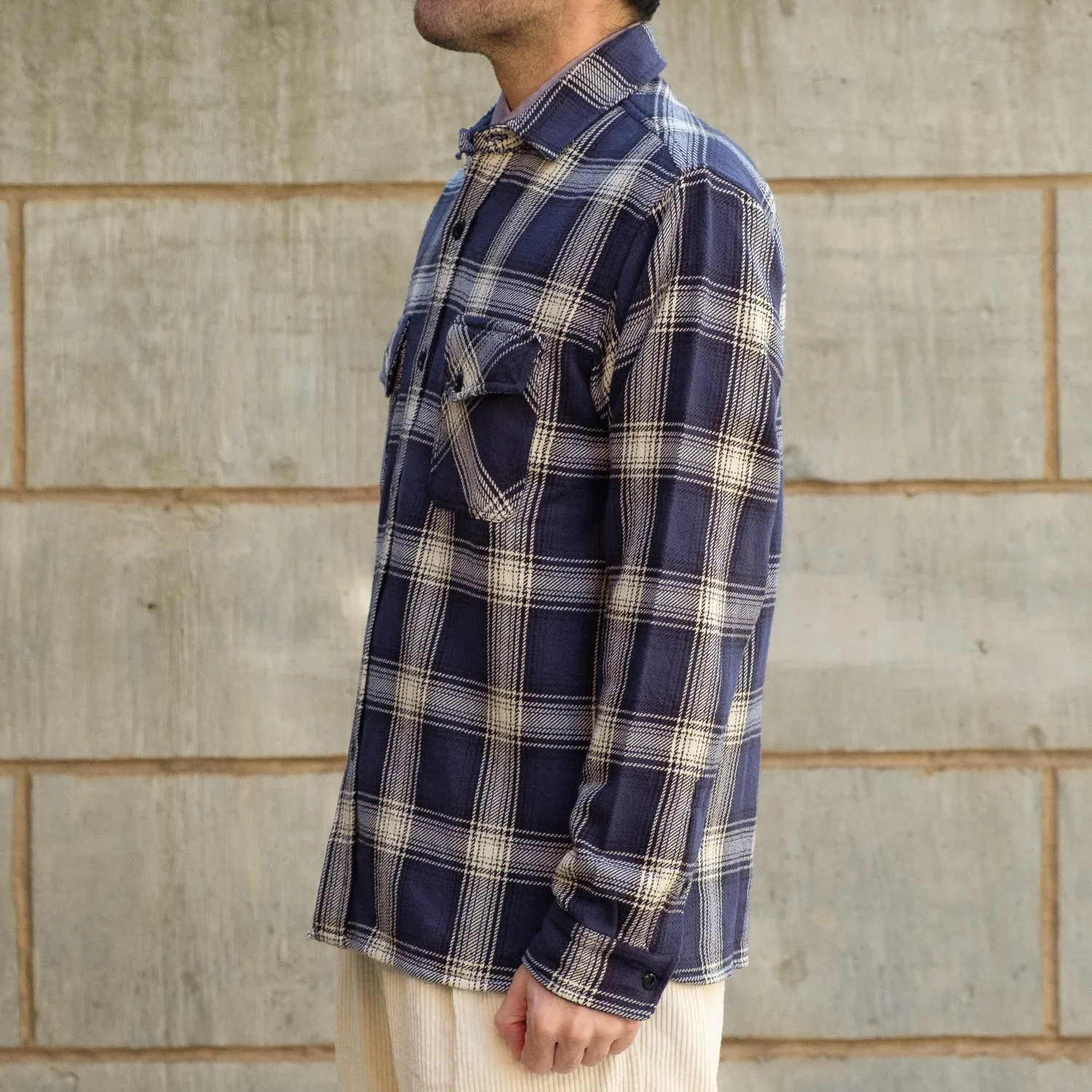 Crosscut Flannel in Midnight Plaid