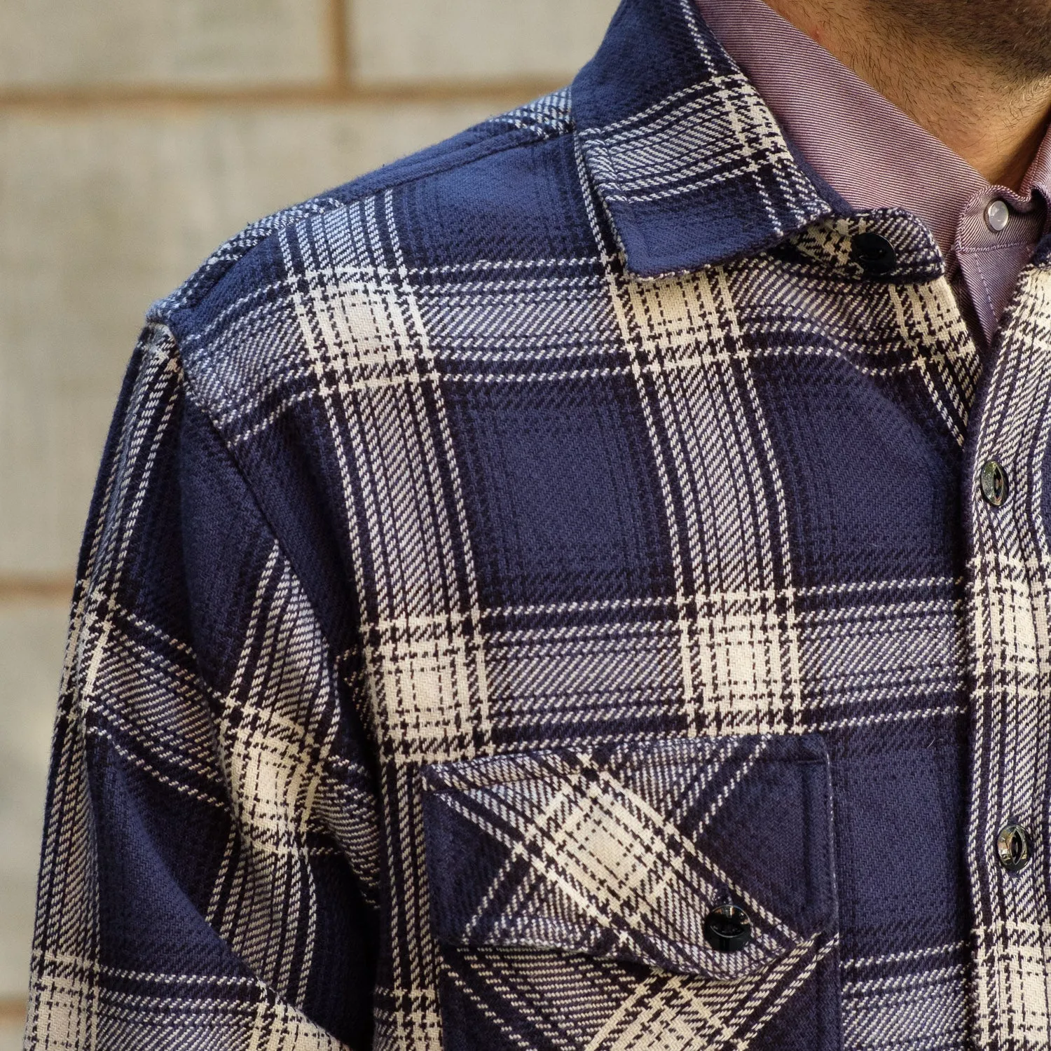 Crosscut Flannel in Midnight Plaid