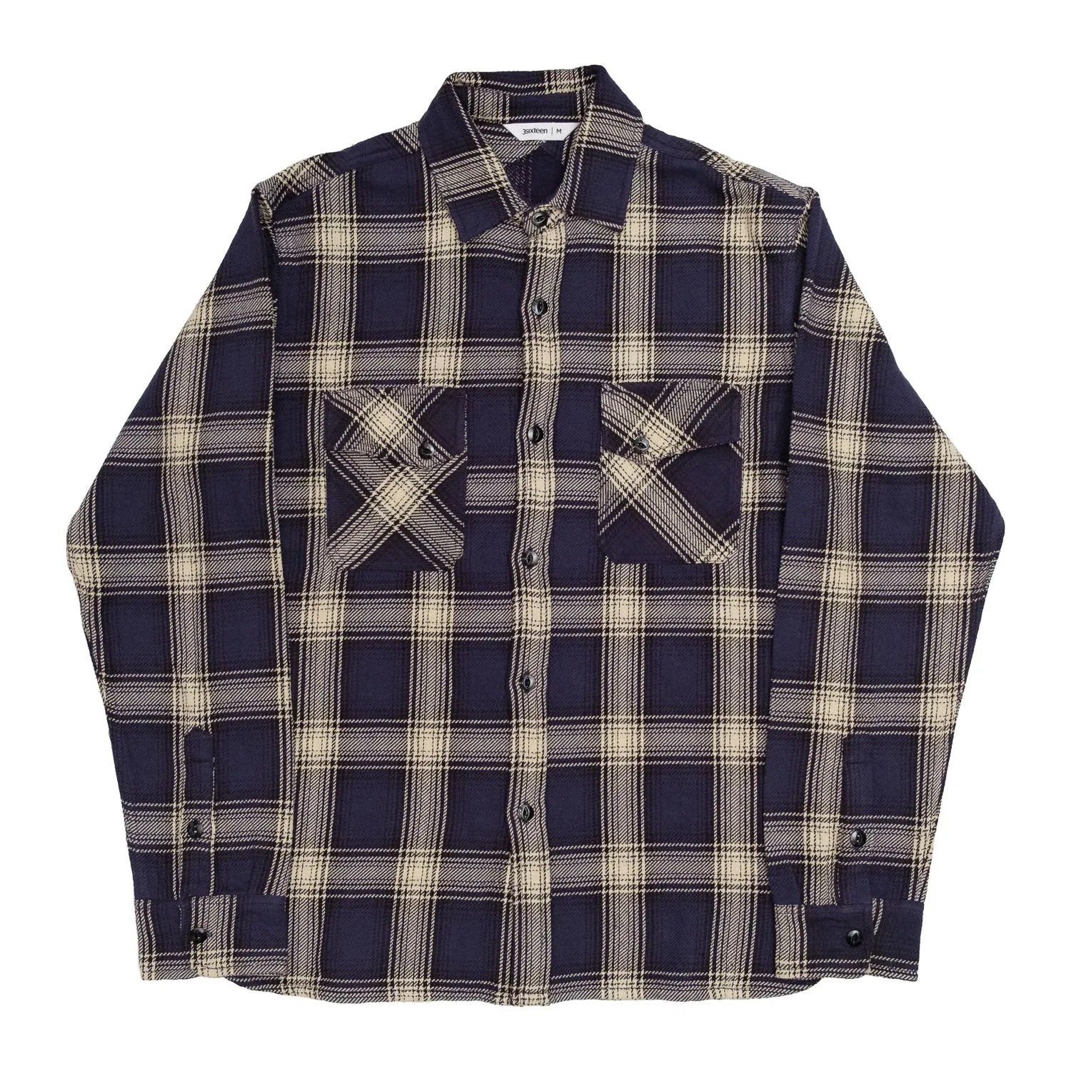 Crosscut Flannel in Midnight Plaid