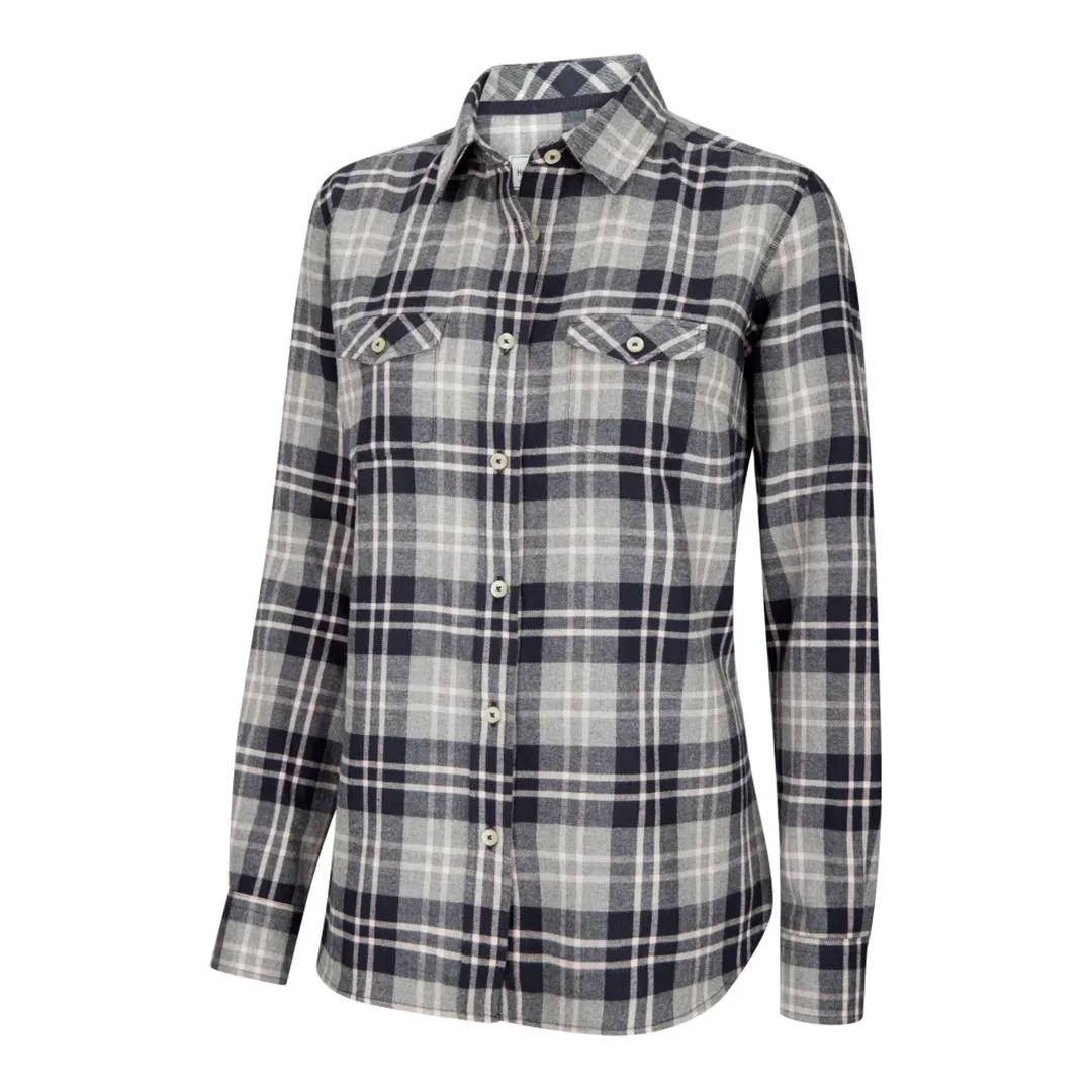 Eilidh Ladies Flannel Shirt - Navy Marl by Hoggs of Fife