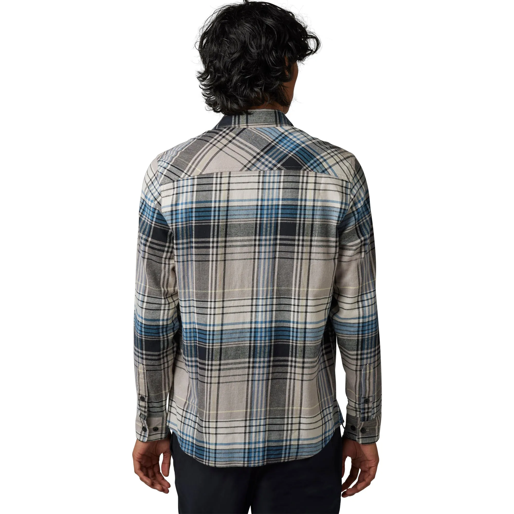 Fox Racing  Mens Turnout Utility Flannel Shirt Long Sleeve Pockets Stretch Taupe