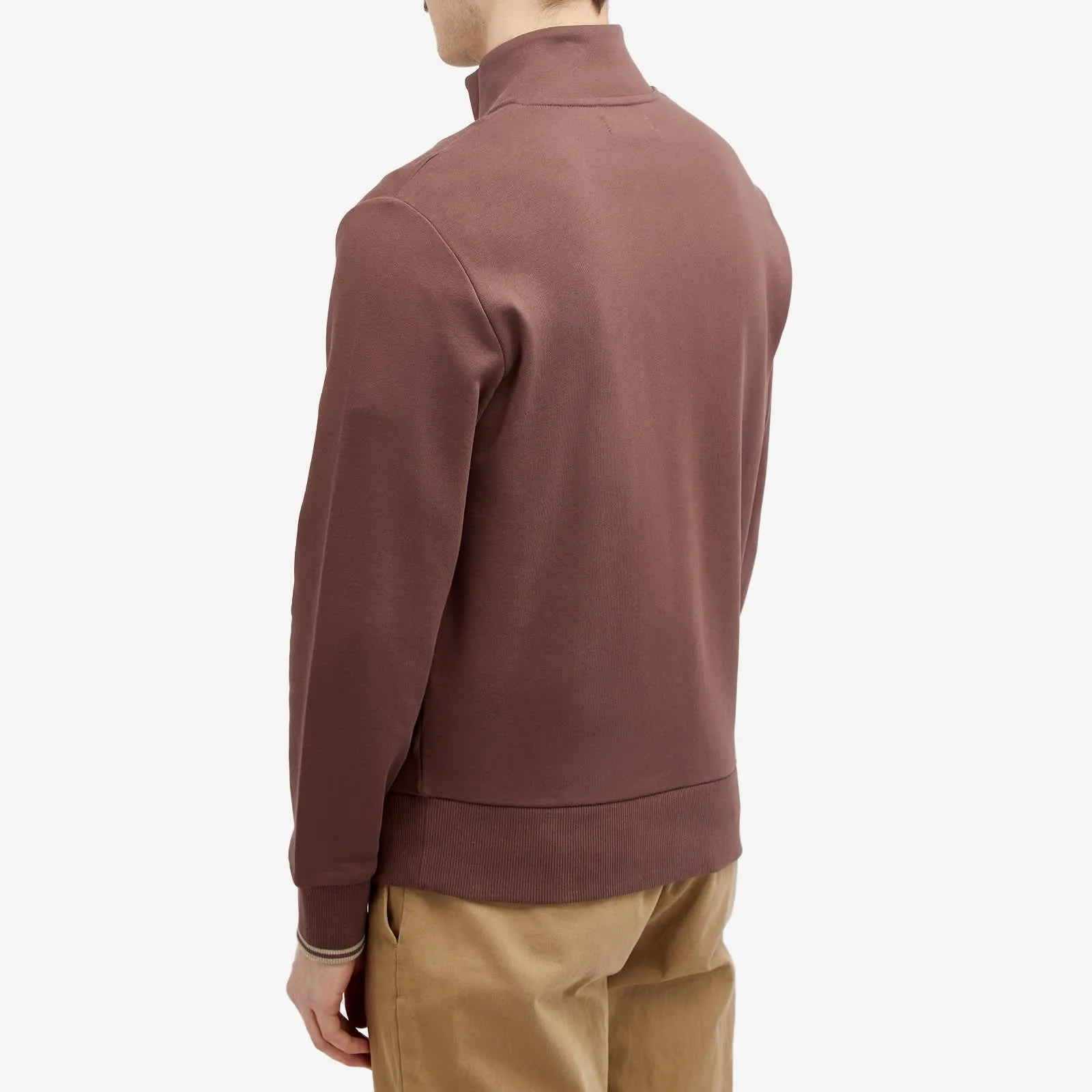 Fred Perry Half Zip Crew Sweater in Carrington Brick