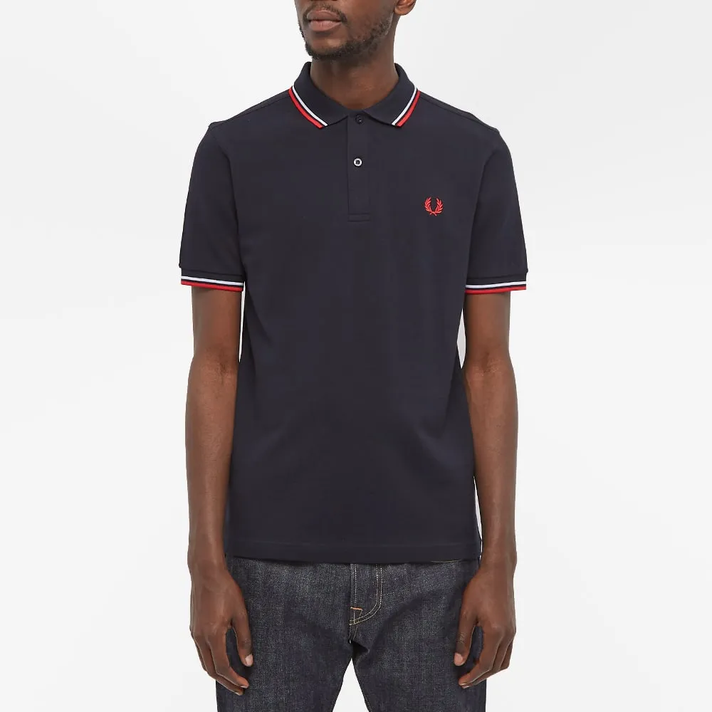 Fred Perry Slim Fit Twin Tipped Polo T-Shirt