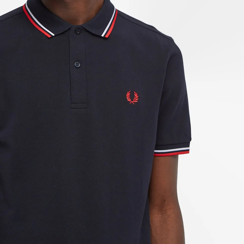 Fred Perry Slim Fit Twin Tipped Polo T-Shirt