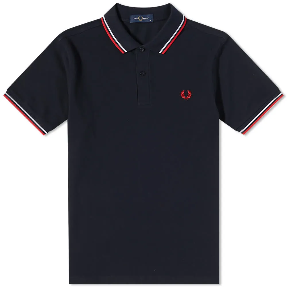 Fred Perry Slim Fit Twin Tipped Polo T-Shirt