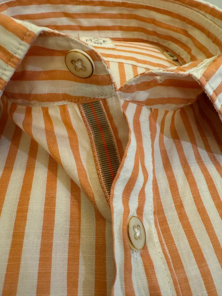 GMF 965 Washed Cotton Stripe Shirt Orange