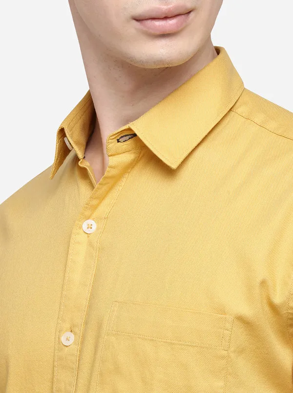 Gold Classic Fit Solid Casual Shirt | Greenfibre