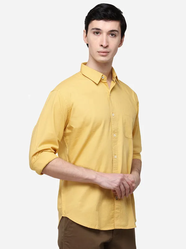 Gold Classic Fit Solid Casual Shirt | Greenfibre