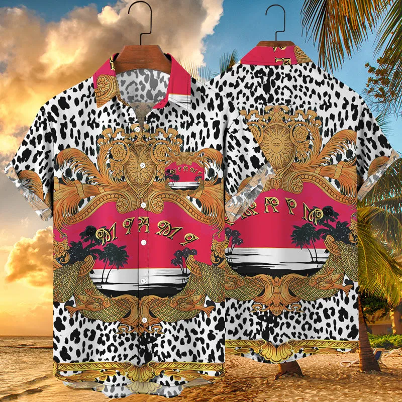 Hawaiian Beach 3D Leopard Print Shirt