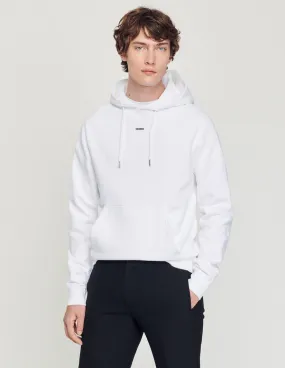 Hoodie Sweatshirt With Logo Embroidery - White