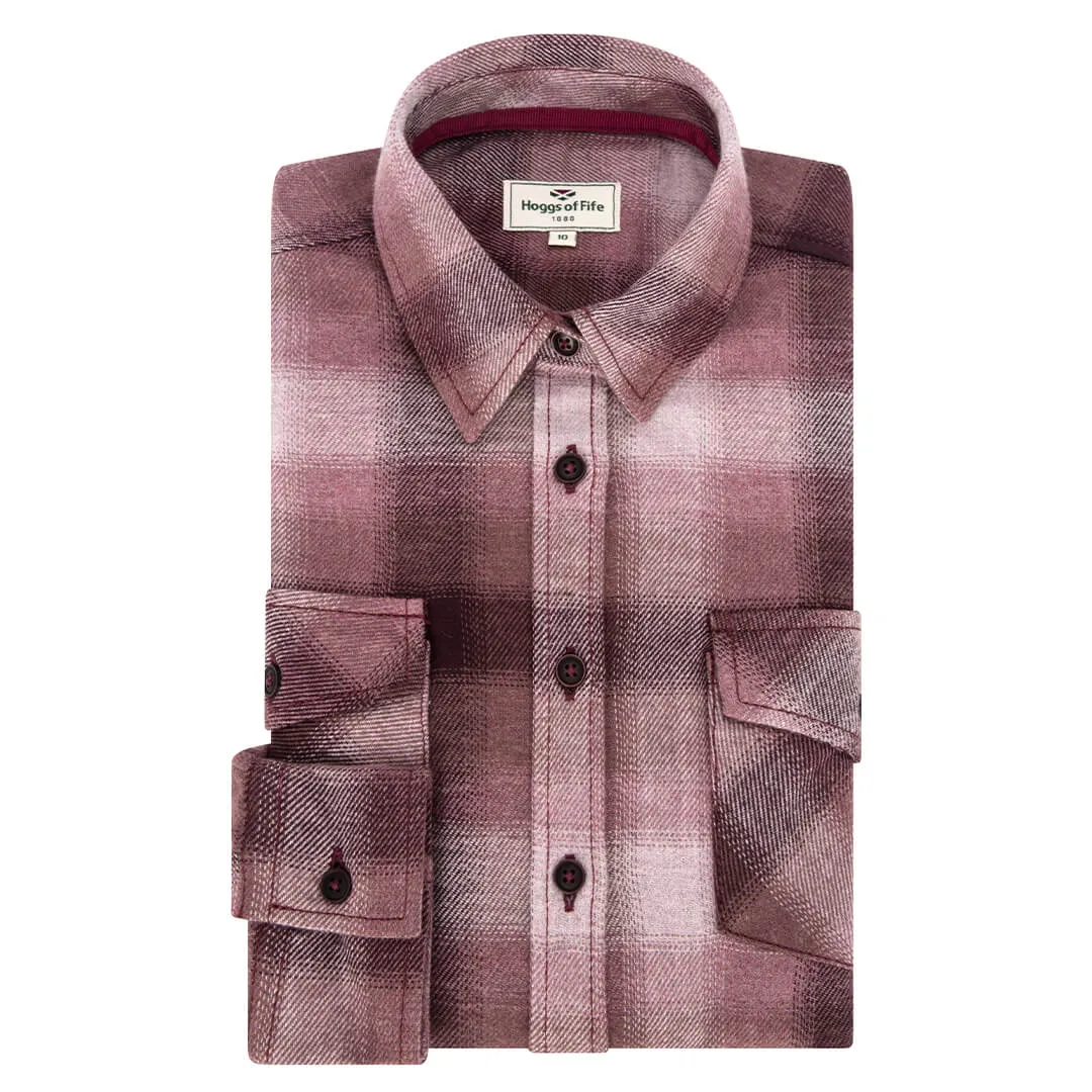 Isla Flannel Check Ladies Shirt - Burgundy by Hoggs of Fife