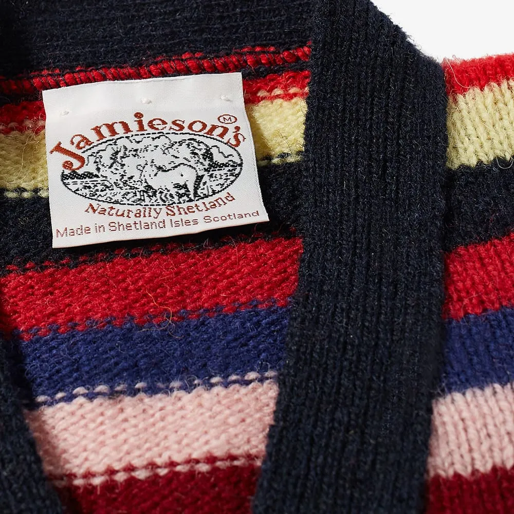 Jamieson's of Shetland Stripe V-Neck Cardigan