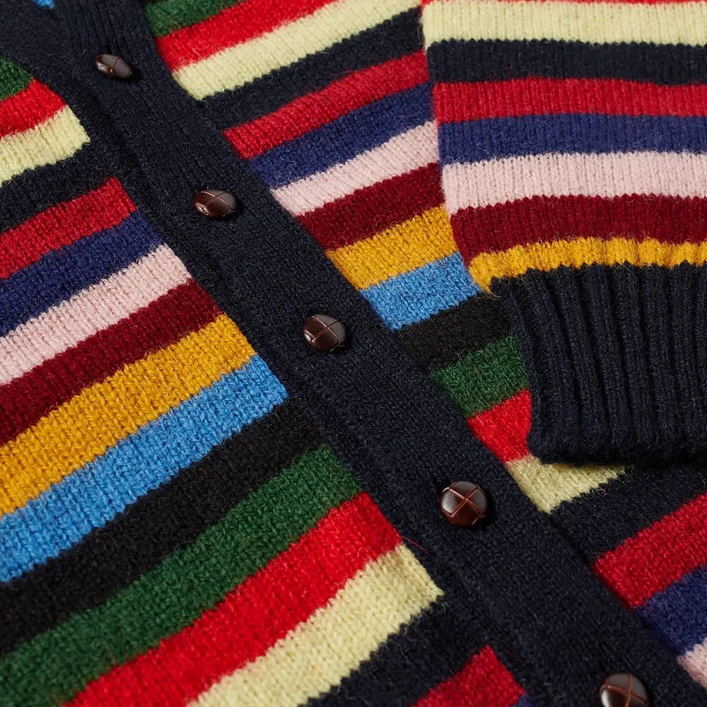 Jamieson's of Shetland Stripe V-Neck Cardigan