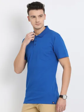 JDC Men's Blue Solid T.Shirt