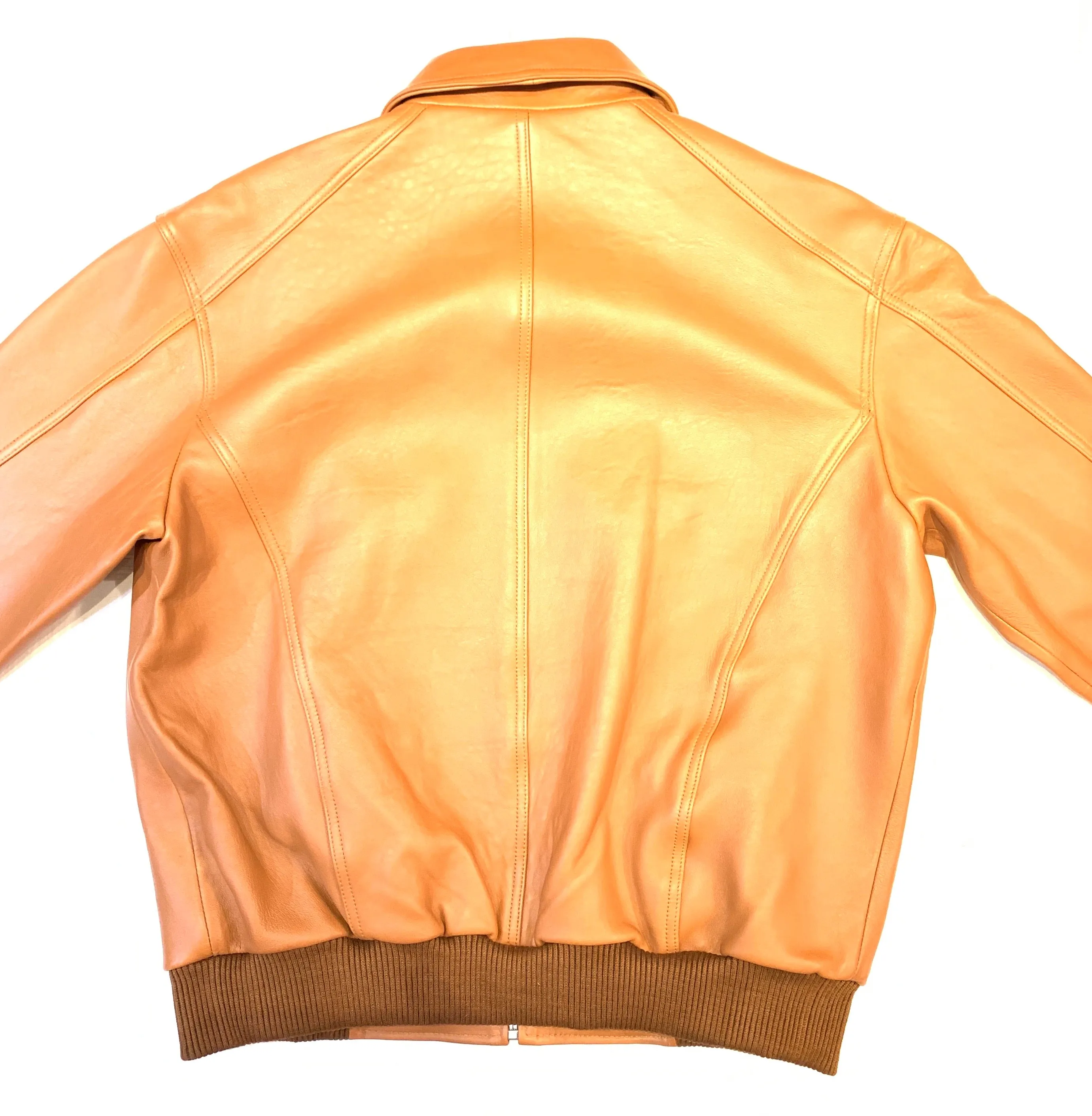 Kashani Men's Cognac Antique Lambskin Bomber Jacket