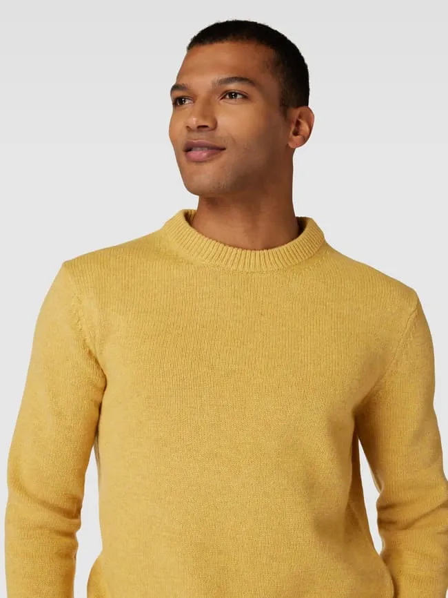 Knitted sweater with a round neck, model "GEMO" Minimum, yellow