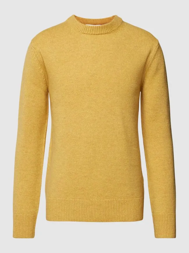 Knitted sweater with a round neck, model "GEMO" Minimum, yellow