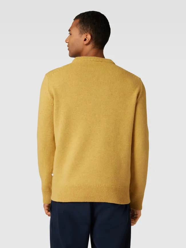 Knitted sweater with a round neck, model "GEMO" Minimum, yellow